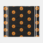 Basketball Oranje Black Name Jersey Number Pattern Fleece Deken (Voorkant (Horizontaal))