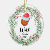 Basketball-ornament op maat keramisch ornament (Links)
