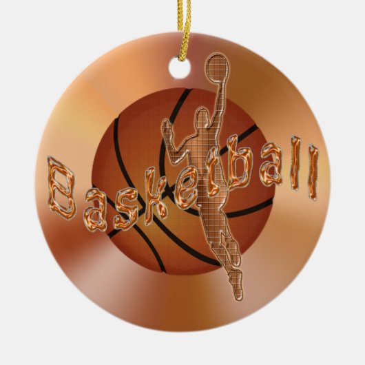 Basketball Ornaments.  Basketball & Player Keramisch Ornament (Voorkant)