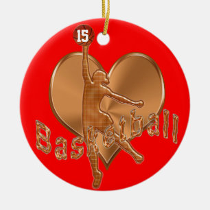 Basketball Ornaments with Hare NUMBER and NAME Keramisch Ornament