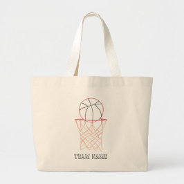 Basketball Outline Tekendoekjes Grote Tote Bag