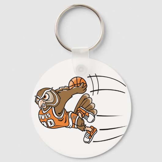Basketball Owl Sleutelhanger (Voorkant)