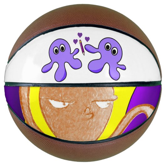 Basketball Paars Octopus Basketbal (Voorkant)