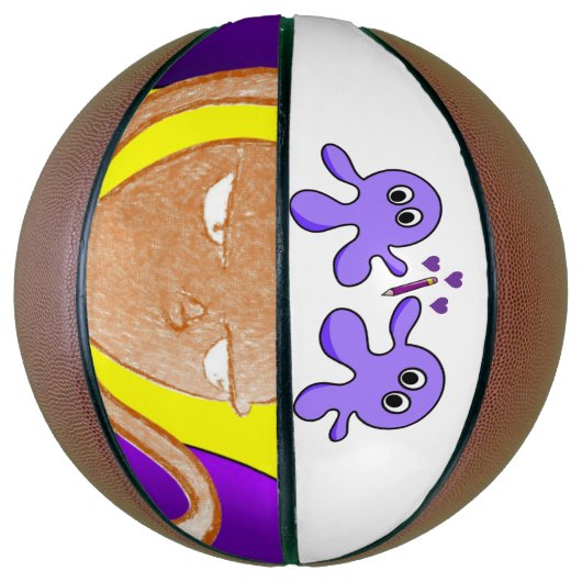 Basketball Paars Octopus Basketbal (Verticaal)