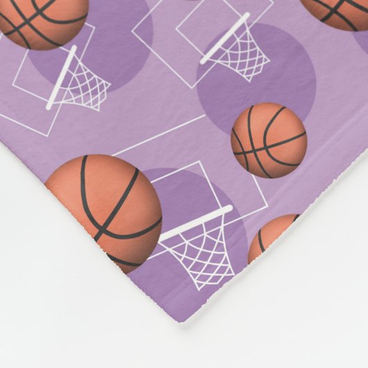 Basketball Paarse flacon Fleece Deken (Hoek)