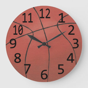 Basketball Painting Large Black Numbers Sportlar Grote Klok