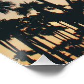 Basketball-palmbomen op zonsondergang perfect poster (Hoek)