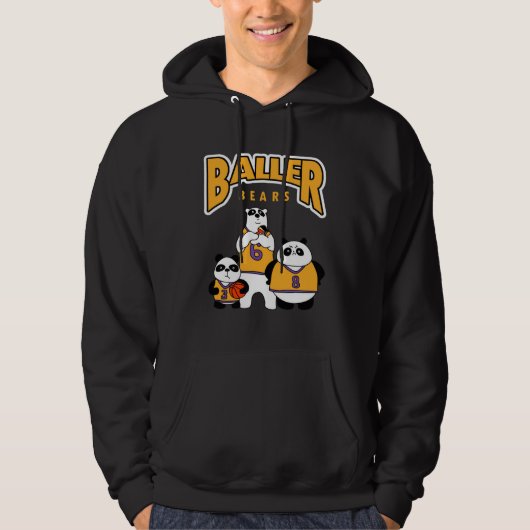 Basketball Panda Bears with Undercover Polar Bear Hoodie (Voorkant)
