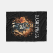 Basketball Pap  Fleece Deken (Voorkant (Horizontaal))