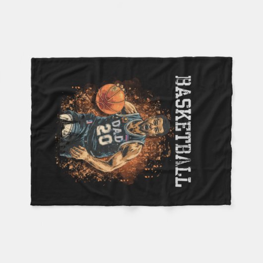 Basketball Pap  Fleece Deken (Voorkant (Horizontaal))