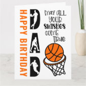 Basketball Pap Swish come True Funny Birthday Kaart (Voorkant)