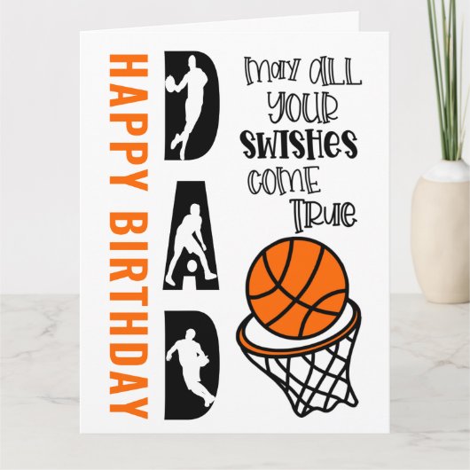Basketball Pap Swish come True Funny Birthday Kaart (Voorkant)