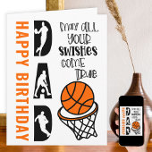 Basketball Pap Swish come True Funny Birthday Kaart