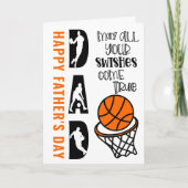 Basketball Pap Swish come True Vaderdag Kaart (Voorkant)