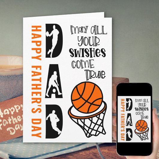 Basketball Pap Swish come True Vaderdag Kaart