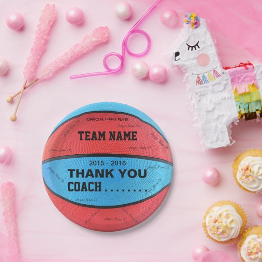 BASKETBALL PAPER BORD Blue L Red bl (Feest)