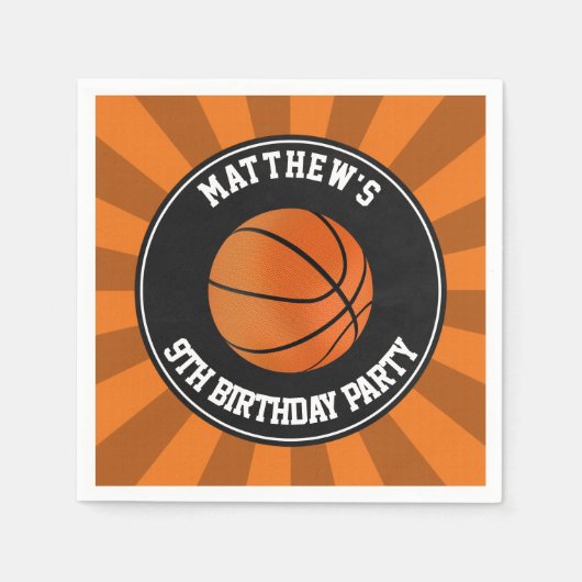 Basketball Paper Cocktail Napkins Servetten (Voorkant)
