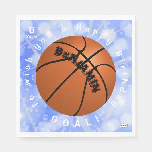 Basketball Paper Napkin Birthday Theme HAMbyWG Servet (Voorkant)