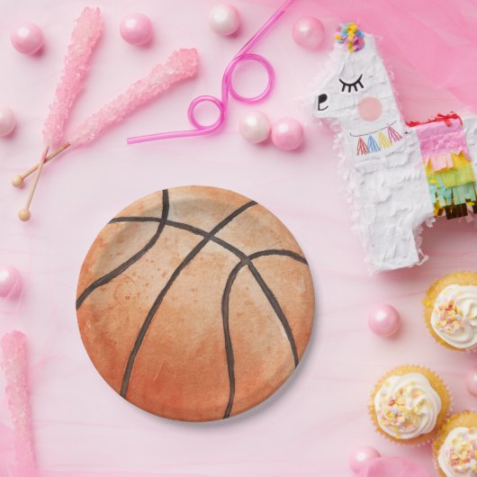 Basketball Paper Plate Papieren Bordje (Feest)