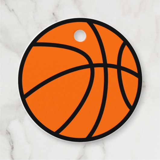 Basketball Party Favor Label, Birthday Label (Voorkant)