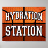 Basketball Party HYDRATION STATION Sign Print (Voorkant)