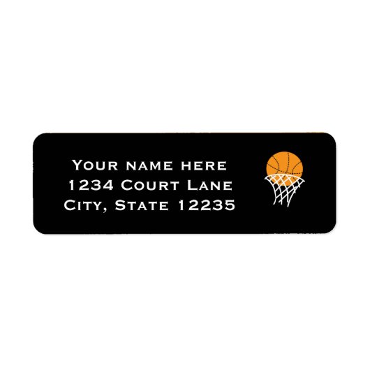 Basketball Party Invitation Kaart Address Label (Voorkant)