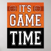 Basketball Party IT'S GAME TIME Sign Print (Voorkant)