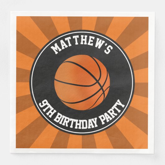 Basketball Party Paper Dinner Napkins Servetten (Voorkant)