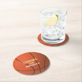 Basketball Party Ronde Kartonnen Onderzetter