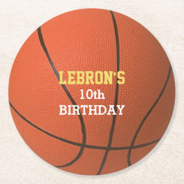 Basketball Party Ronde Kartonnen Onderzetter