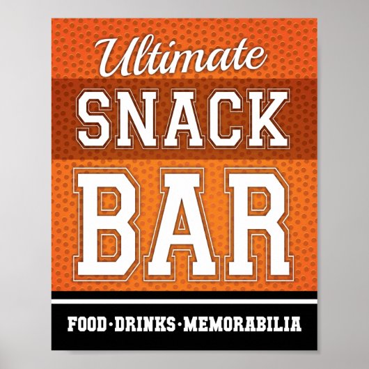 Basketball Party ULTIMATE SNACK BAR Sign Print (Voorkant)