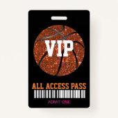 Basketball Pass Party Pass, VIP, Invitation, girl Badge (Voorkant)