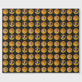 BASKETBALL PATTERN SJABLOON FOTO WRAPPORTPAPIEREN CADEAUPAPIER (Vlak)