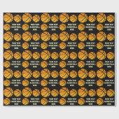 BASKETBALL PATTERN SJABLOON TEKST WRAPPINGPAPIEREN CADEAUPAPIER (Vlak)