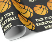 BASKETBALL PATTERN SJABLOON TEKST WRAPPINGPAPIEREN CADEAUPAPIER (Rol Hoek)