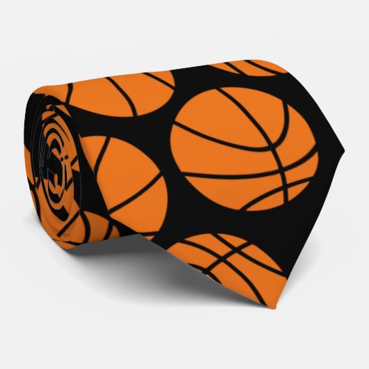 Basketball Pattern Stropdas (Opgerold)