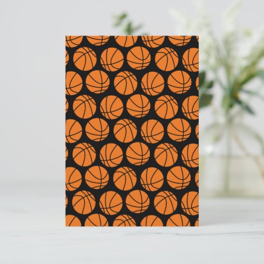 Basketball Pattern Wenskaart Kaart (Staand voorkant)