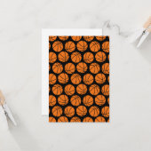 Basketball Pattern Wenskaart Kaart (Voorkant / Achterkant in situ)