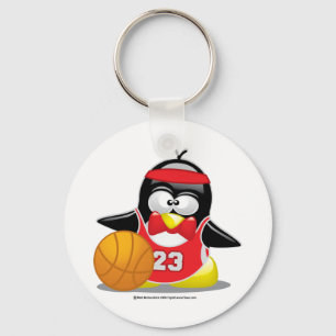 Basketball Penguin Sleutelhanger