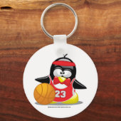 Basketball Penguin Sleutelhanger (Voorkant)