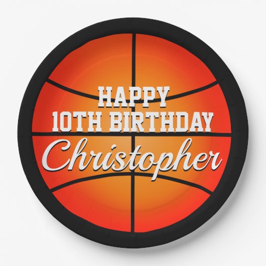 Basketball Personalized Birthday Paper Bord (Voorkant)