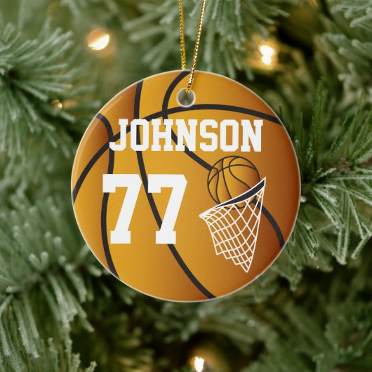 Basketball Persoonlijk Ornament (Boom)