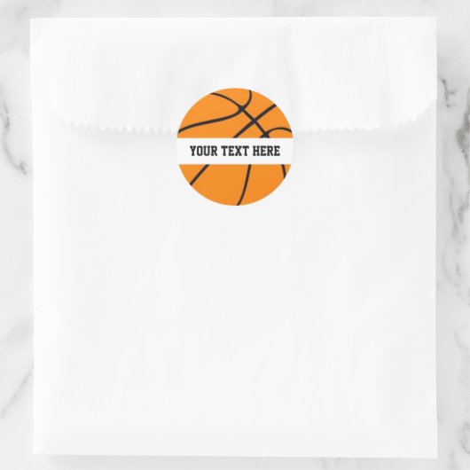 Basketball Persoonlijk Ronde Sticker (Tas)