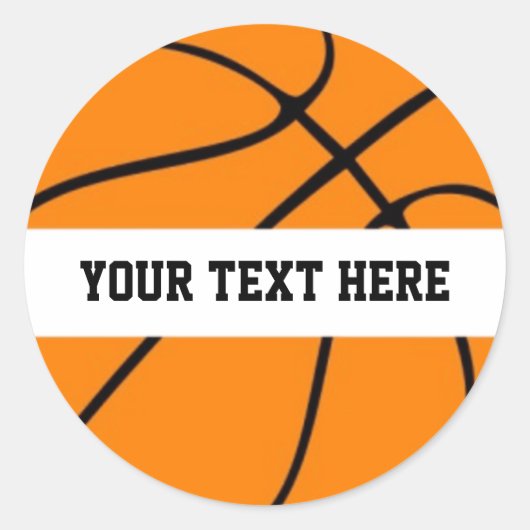 Basketball Persoonlijk Ronde Sticker (Voorkant)