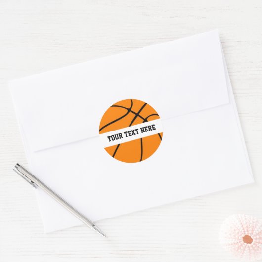Basketball Persoonlijk Ronde Sticker (Envelop)
