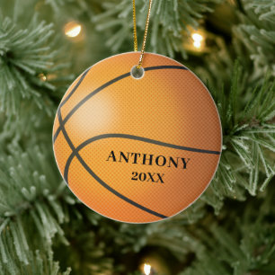 Basketball Persoonlijke Kerstmis Keramisch Ornament