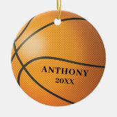 Basketball Persoonlijke Kerstmis Keramisch Ornament (Voorkant)