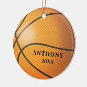 Basketball Persoonlijke Kerstmis Keramisch Ornament (Links)