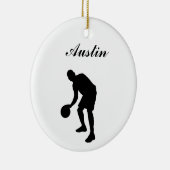 Basketball Persoonlijke kerstversiering Keramisch Ornament (Rechts)