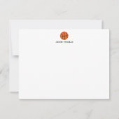 Basketball Persoonlijke Kinder Stationery Flat Notitiekaartje (Voorkant)